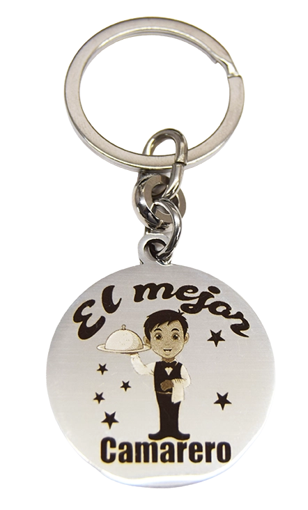 Llavero el Mejor Camarero | Acero Inoxidable | Regalo Original con Grabado de Alta Precision