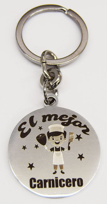 Llavero el Mejor Carnicero | Acero Inoxidable | Regalo Original con Grabado de Alta Precision