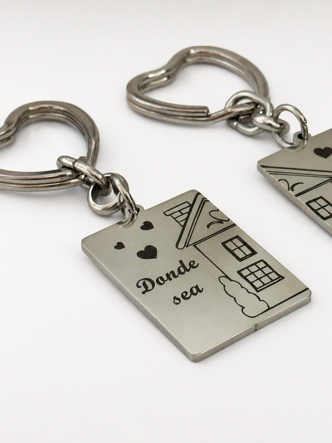 Llavero para Parejas "Donde sea, Pero contigo" Personalizable en Acero Inoxidable