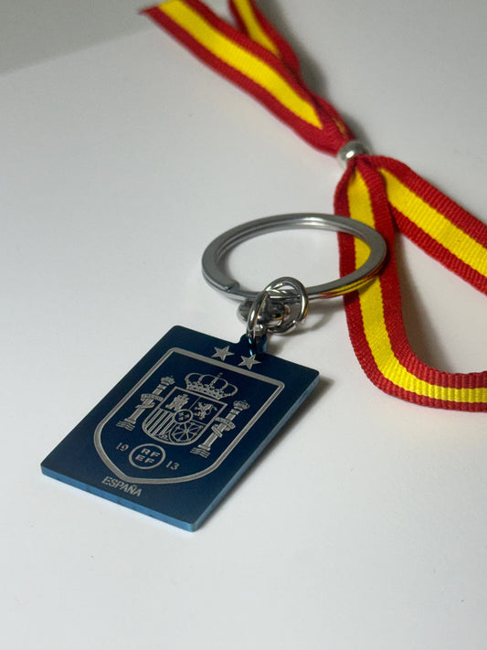 Llavero españa azul metálico