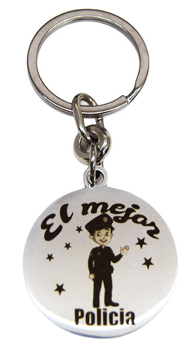 Llavero el mejor policia | Acero Inoxidable | Regalo Original con Grabado de Alta Precision